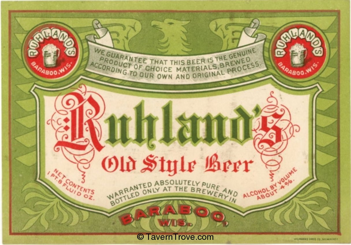 Ruhland's Old Style Beer