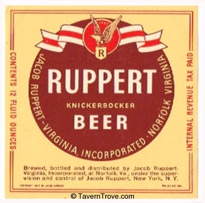 Ruppert Knickerbocker Beer