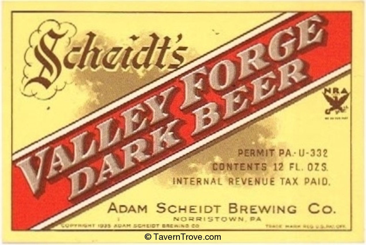 Scheidt's Valley Forge Dark Beer