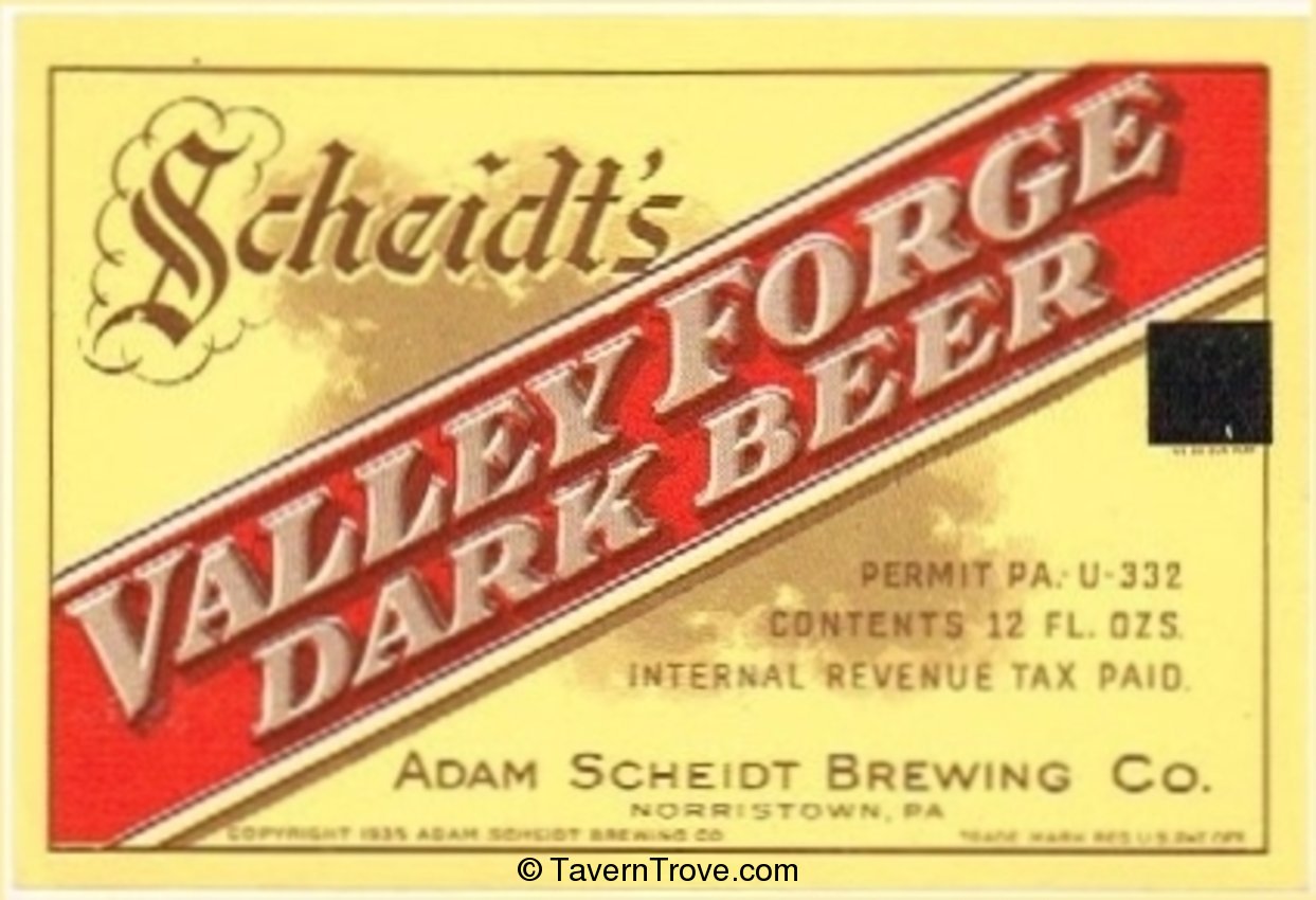 Scheidt's Valley Forge Dark Beer