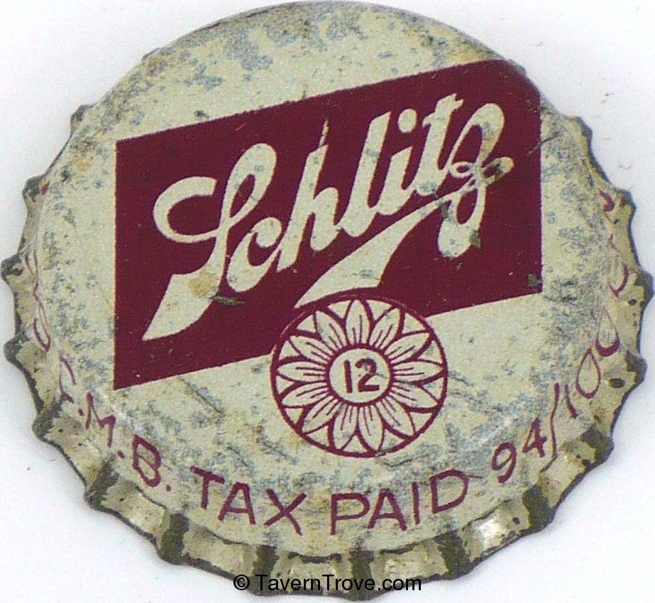 Schlitz Beer ~KS 12oz Tax 