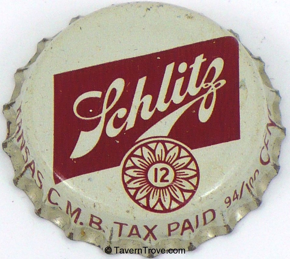 Schlitz Beer ~KS 12oz Tax