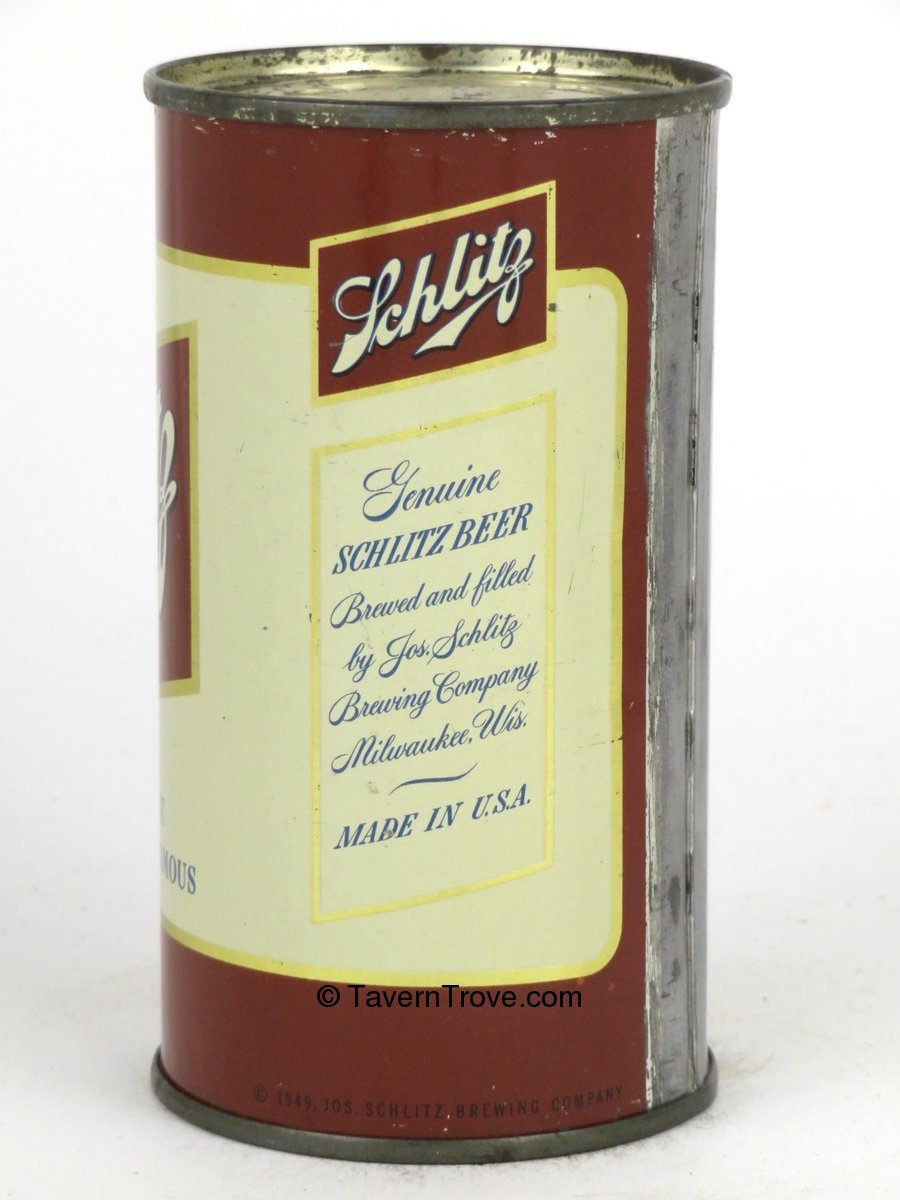 Item #34247 1949 Schlitz Beer Flat Top Can 129-25v1