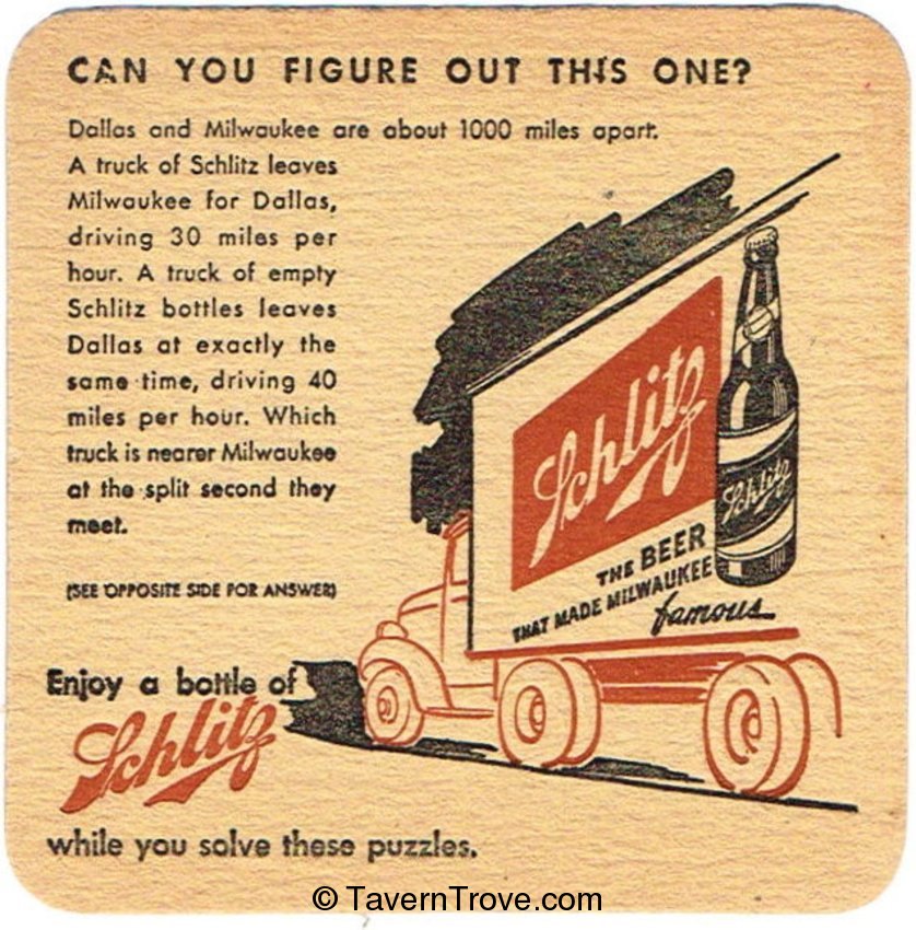 Schlitz Beer ~Puzzle & Quiz