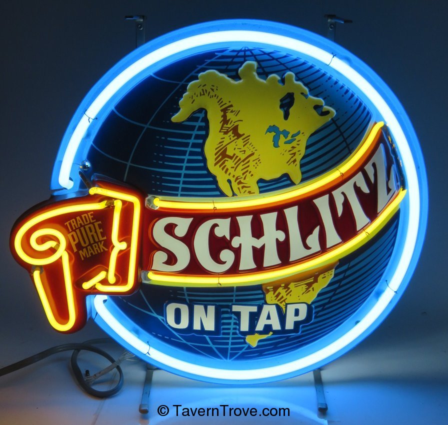 Schlitz Beer Globe Neon