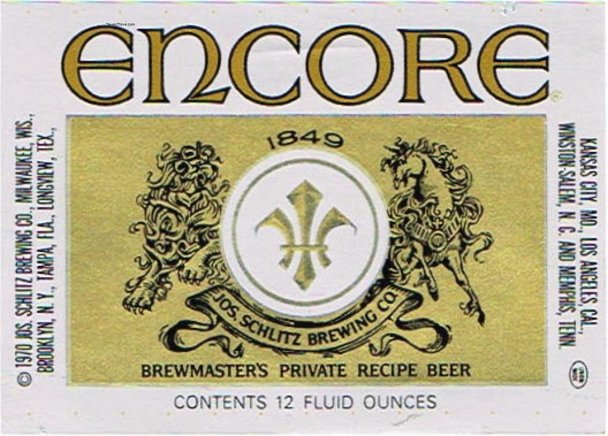 Schlitz Encore Beer