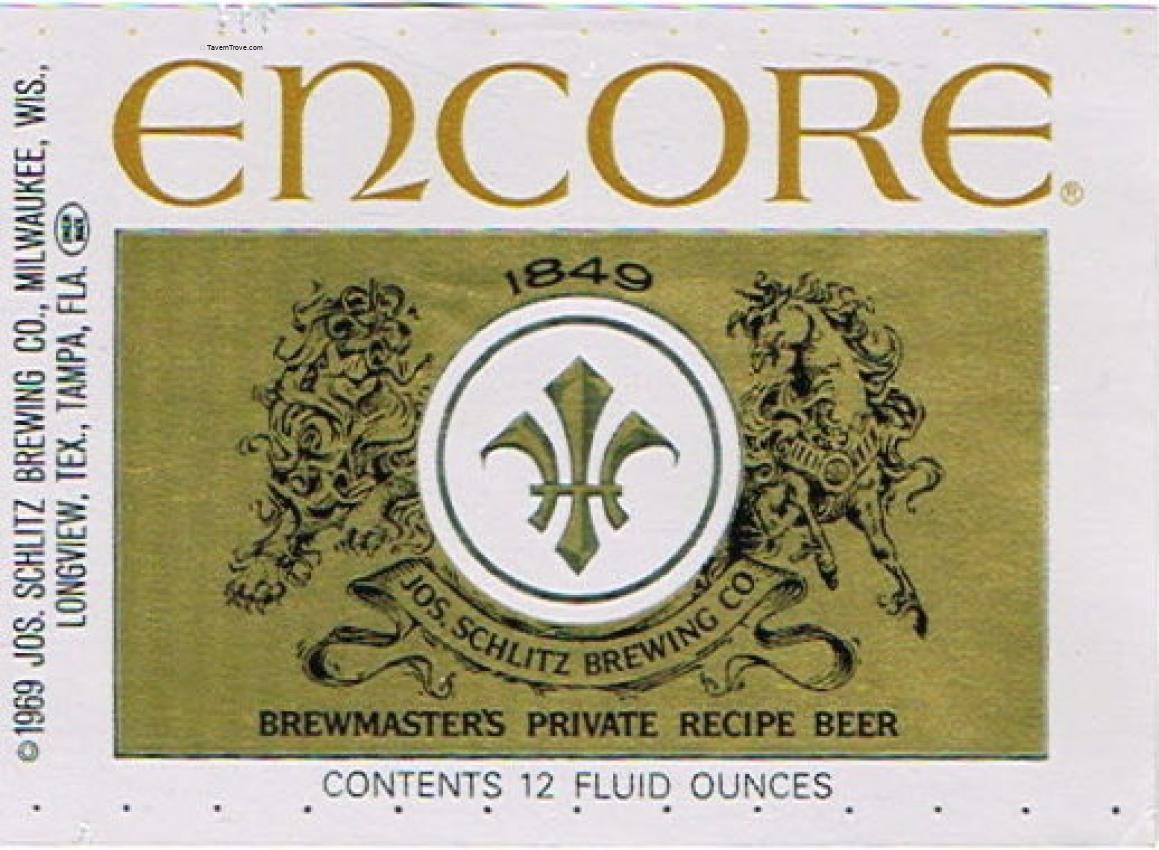 Schlitz Encore Beer