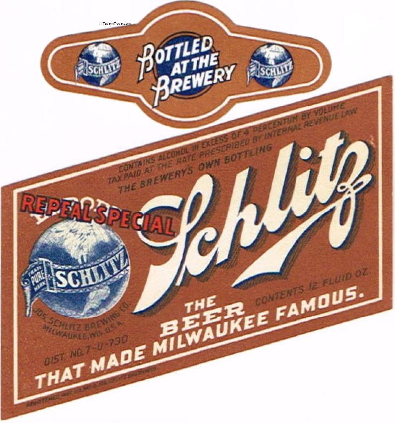 Schlitz Repeal Special Beer