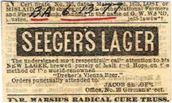 Seeger's New Lager Beer