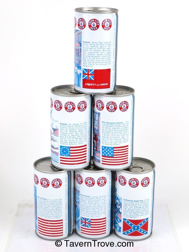 Set of 6 Iron City Beer Flags of America