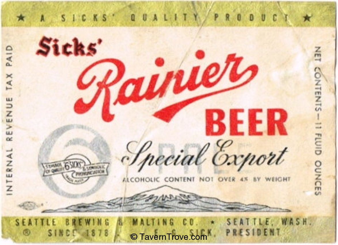 Sicks' Rainier Special Export Beer