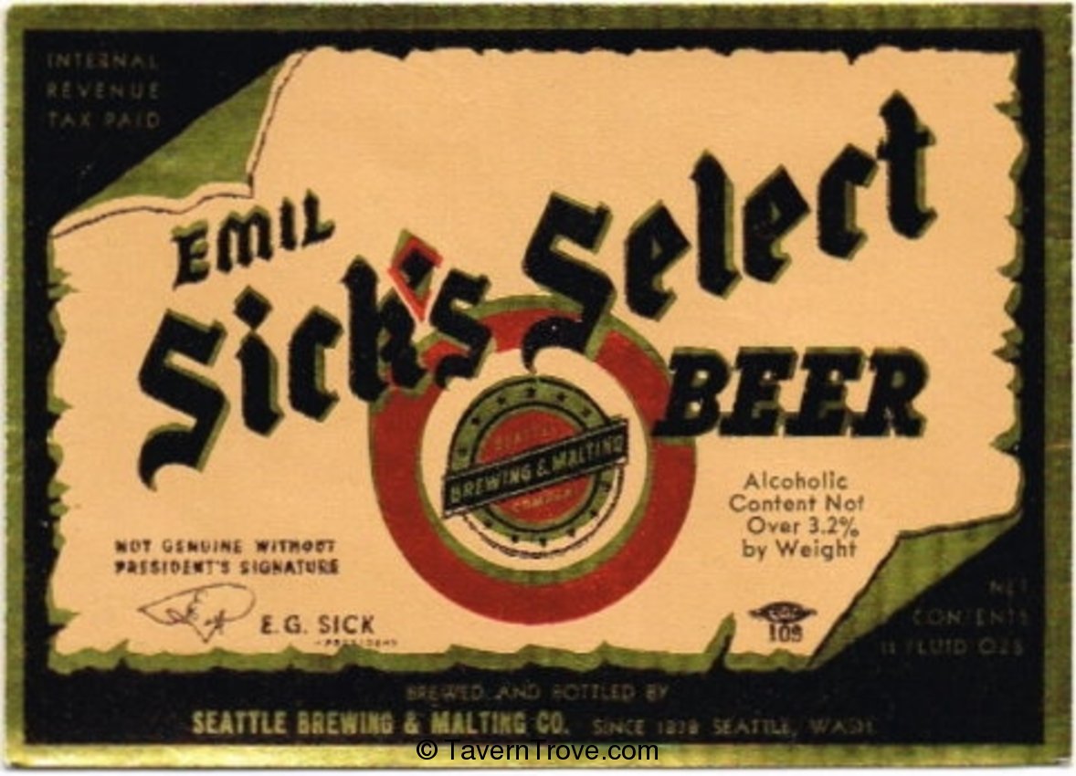 Sick's Select Beer