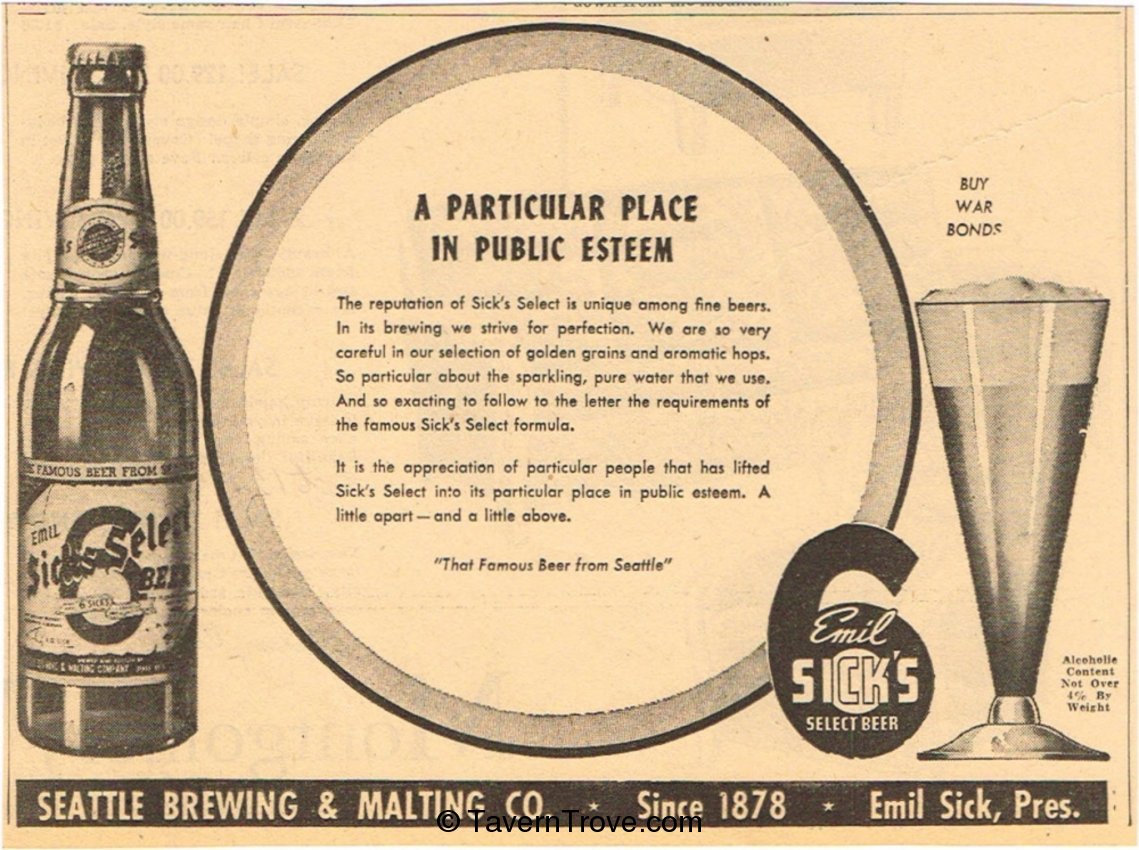 Sicks' Select Beer