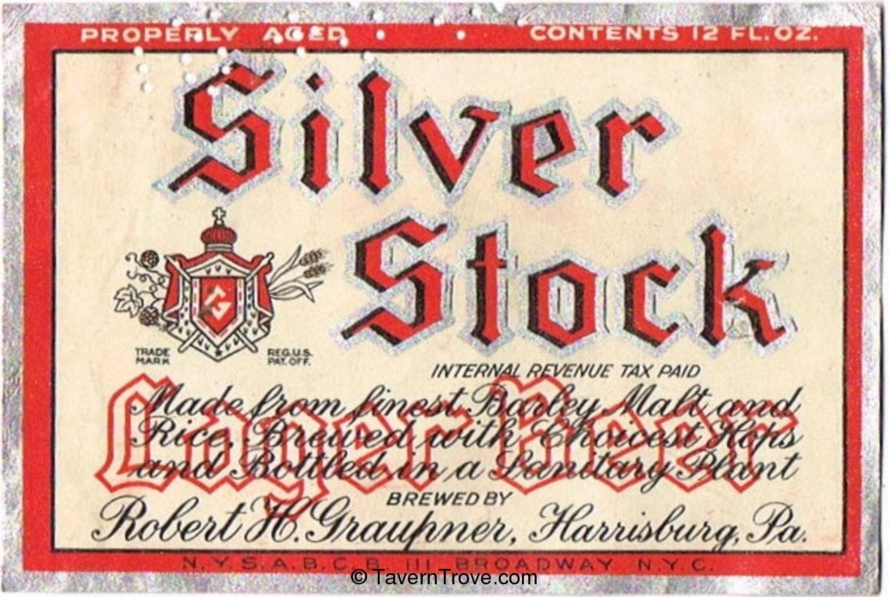 Silver Stock Lager Beer