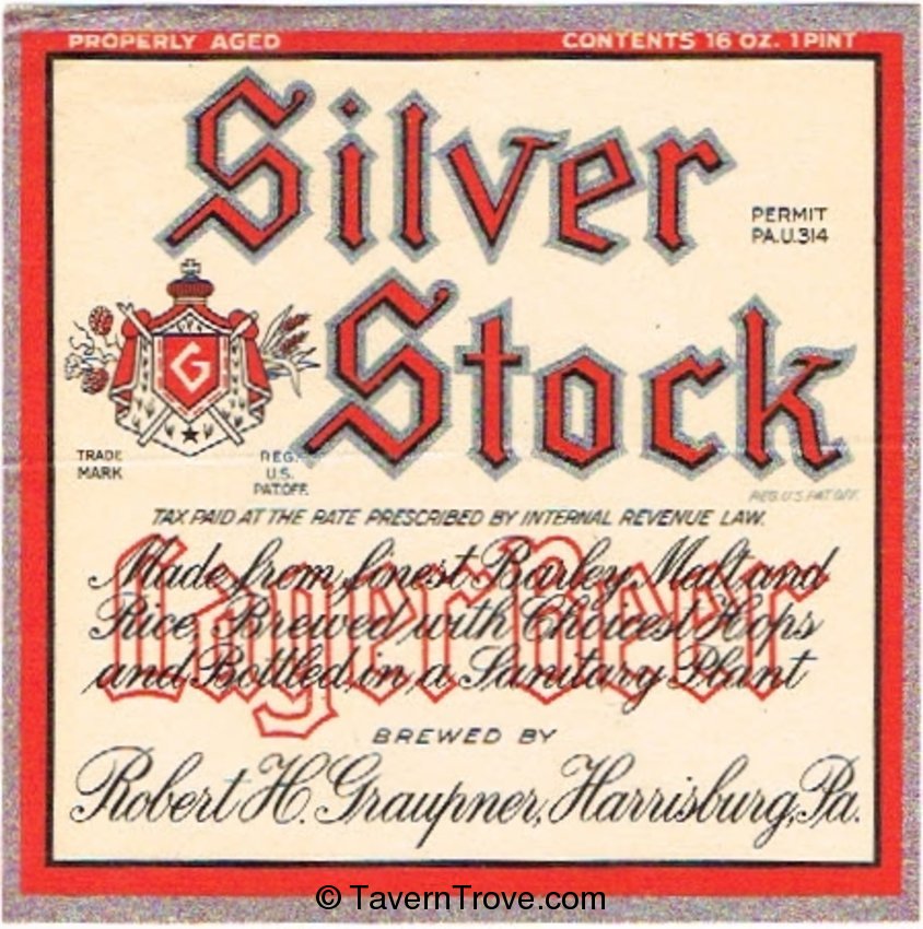 Silver Stock Lager Beer