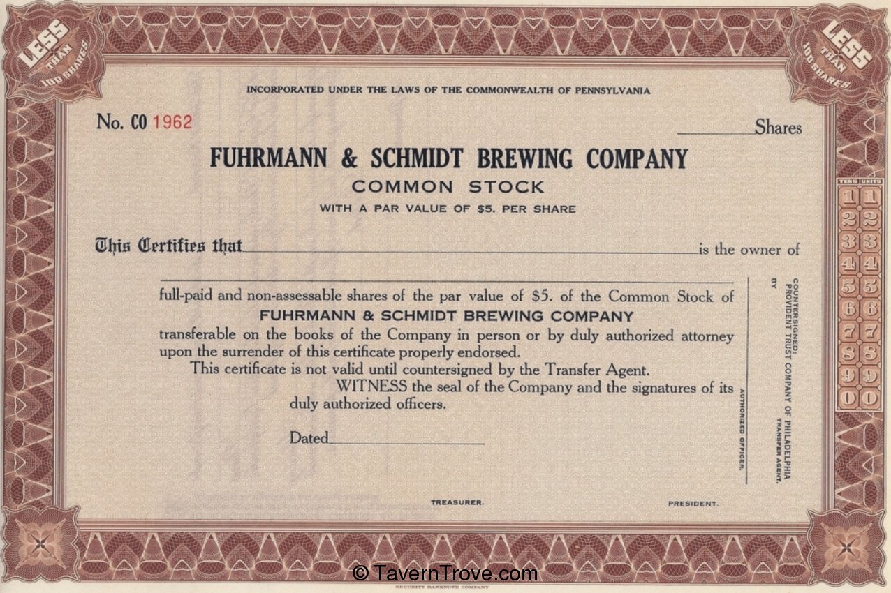 Stock Certificate >100 Shares