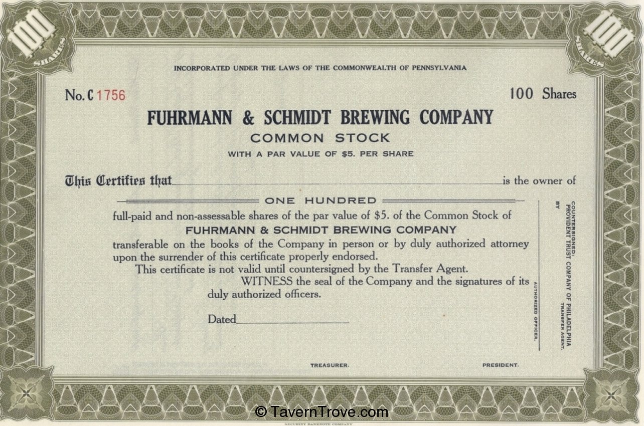 Stock Certificate 100 Shares