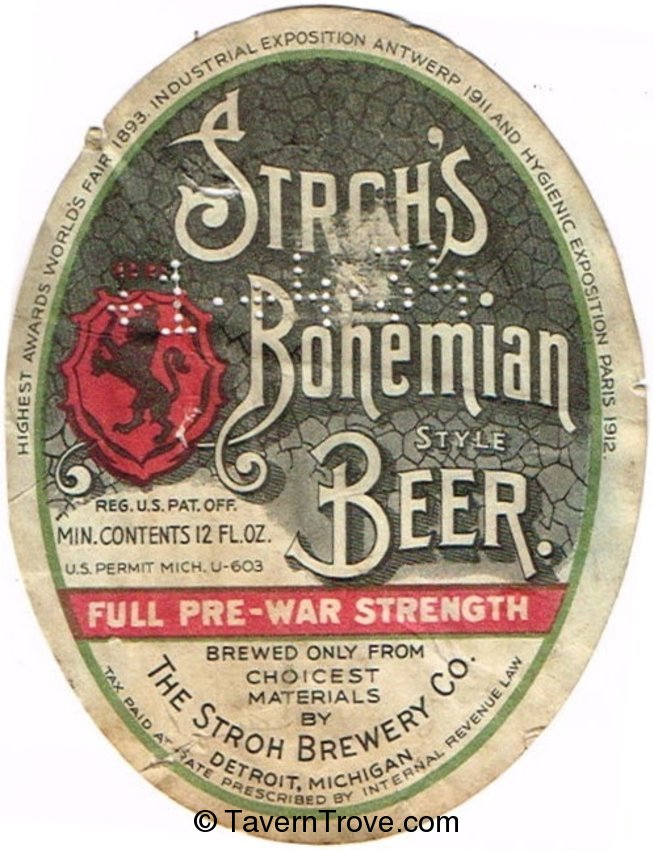 Stroh's Bohemian Beer 