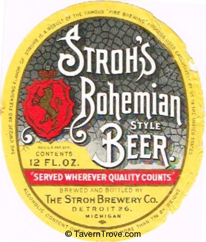 Stroh's Bohemian Style Beer