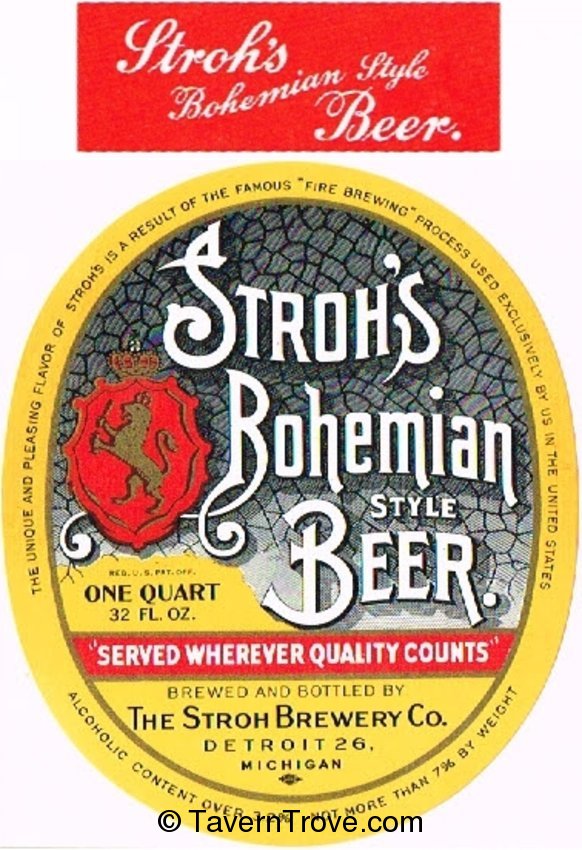 Stroh's Bohemian Style Beer