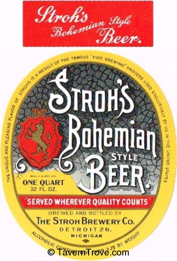 Stroh's Bohemian Style Beer