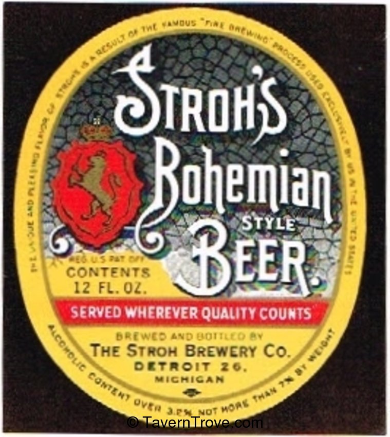 Stroh's Bohemian Style Beer