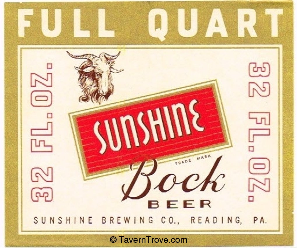 Item #65568 1960 Sunshine Bock Beer Label