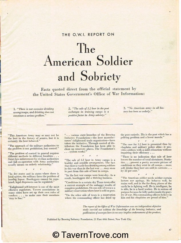 The American Soldier and Sobriety