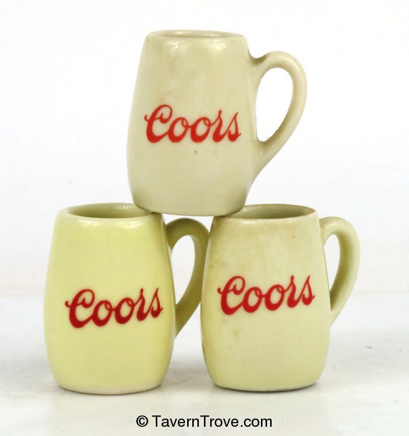 Three Coors Mini Mug Toothpick Holders