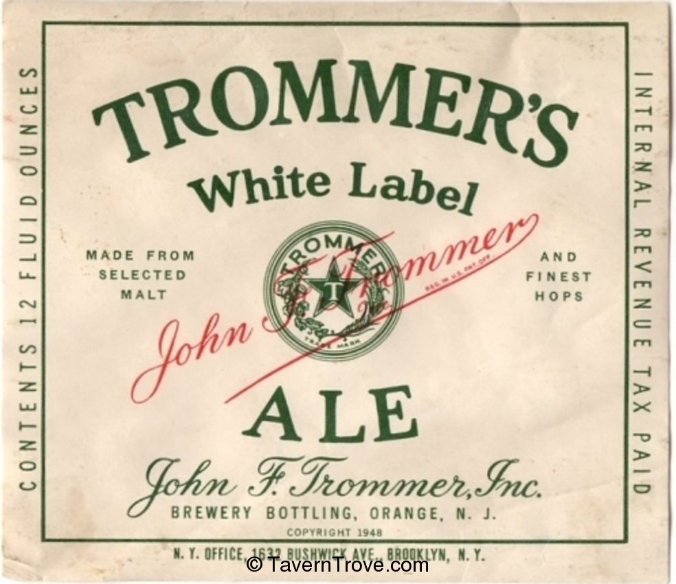 Trommer's White Label  Ale