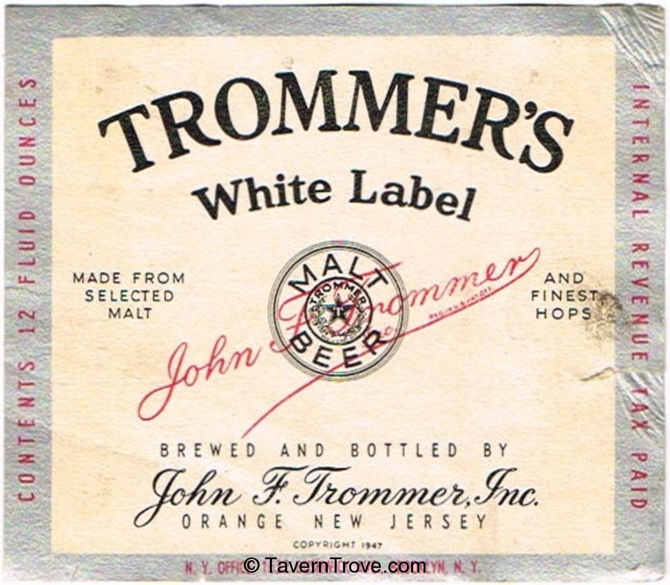 Trommer's White Label Beer