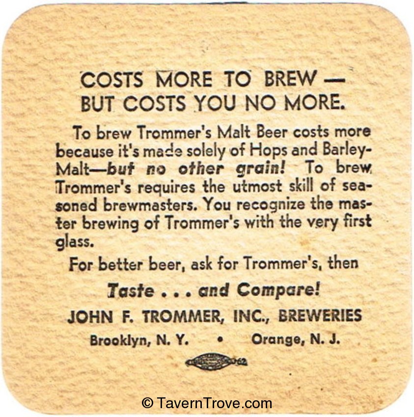 Trommers Beer 