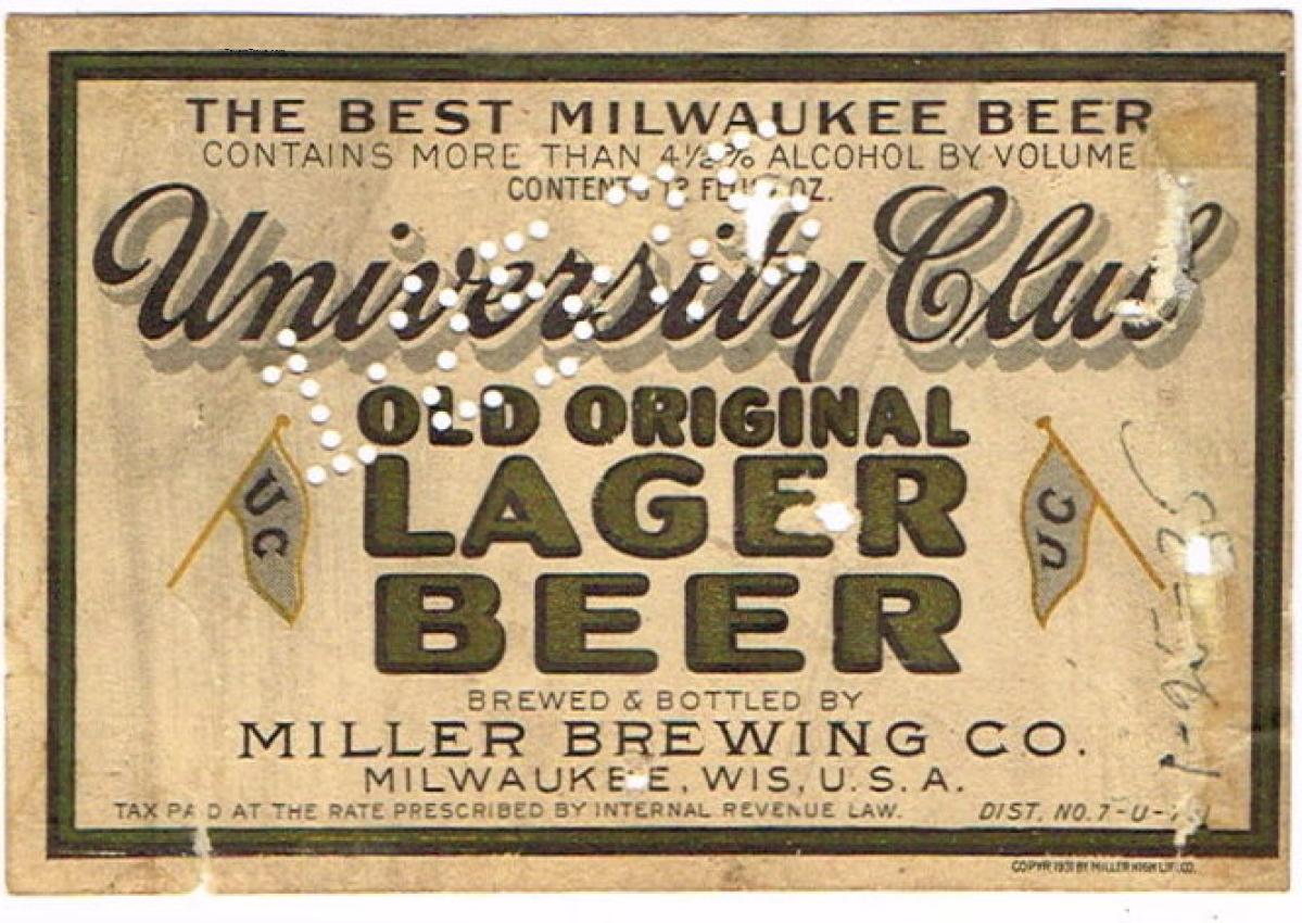 University Club Old Original Lager Beer