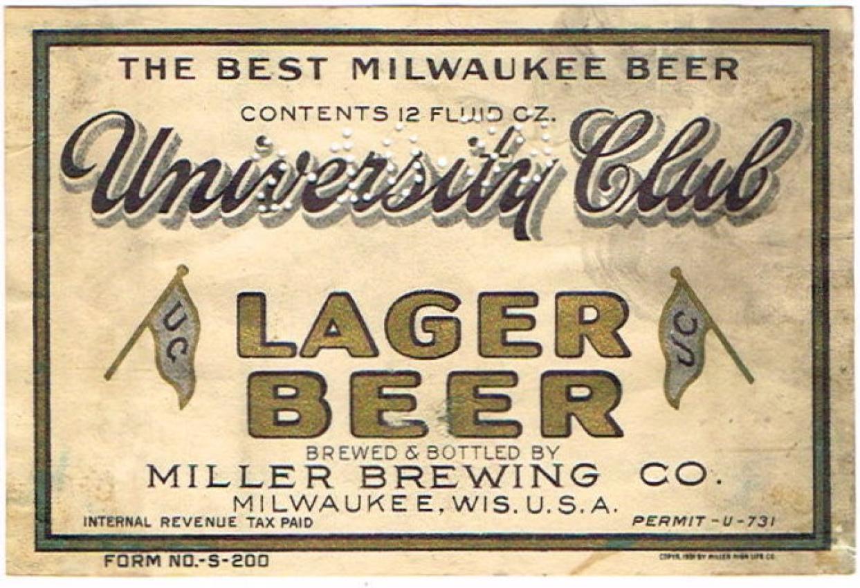 University Club Old Original Lager Beer