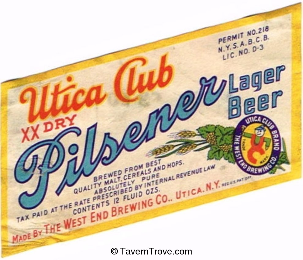 Utica Club Pilsener Lager Beer