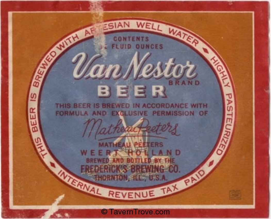 Van Nestor Brand Beer 