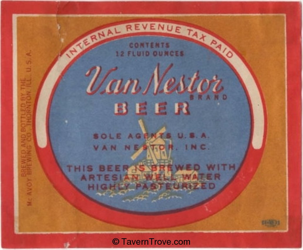 Van Nestor Brand Beer