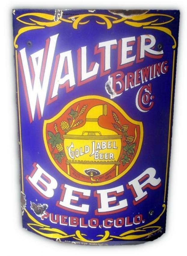 Walter Brewing Co. Beer porcelain corner sign