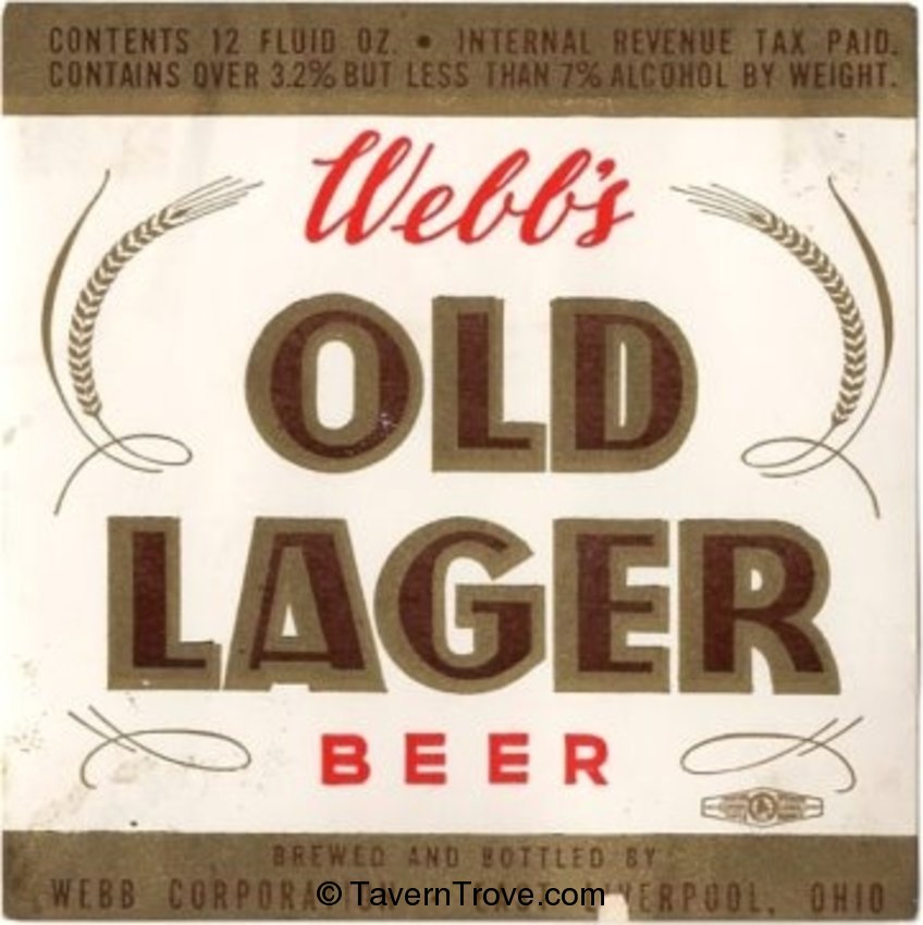 Webb's Old Lager Beer