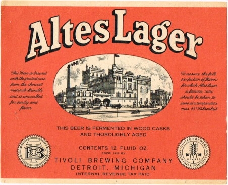 Item #72590 1939 Altes Lager Beer Label CS51-15V