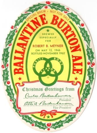 Item 71130 1962 Ballantine Burton Ale Label