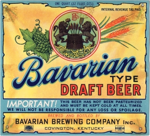 Item #72052 1940 Bavarian Type Draft Beer Label ES31-01V