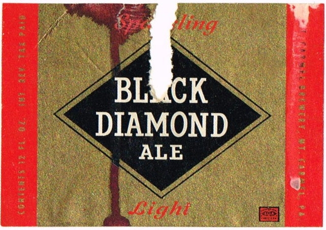 Item #78734 1948 Black Diamond Ale Label PA56-12