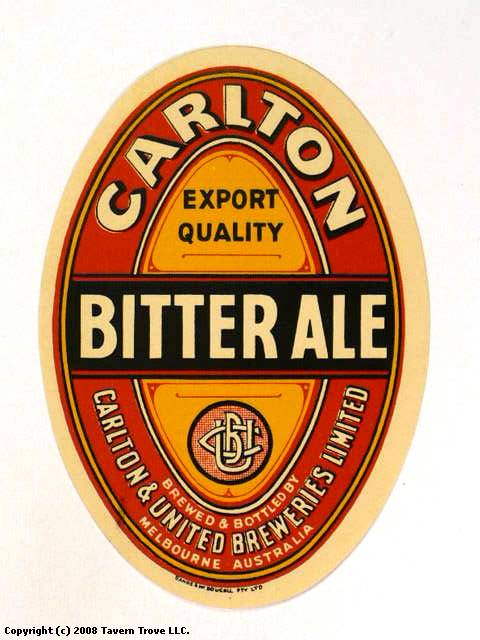 Item #46195 1957 Carlton Bitter Ale Label