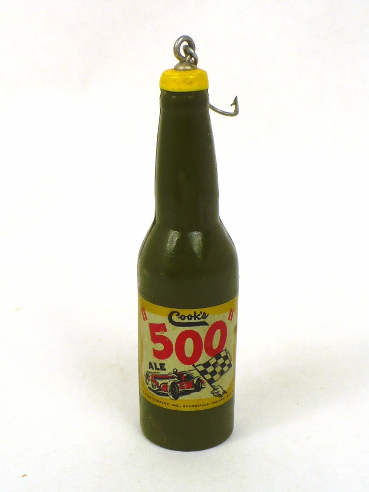 Item #79823 1952 Cook's 500 Ale Fishing Lure Mini Bottle