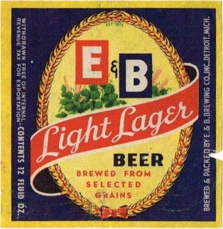 Item #23528 1944 E & B Light Lager Beer Label CS43-09