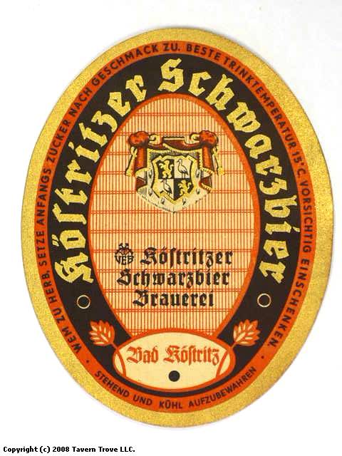 Item #39994 1941 Köstritzer Schwartzbier Label