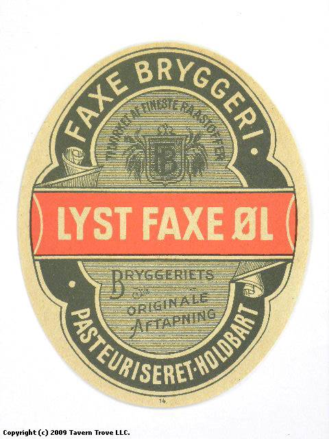 Item #54292 1938 Lyst Faxe Øl Label