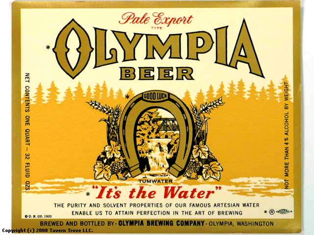 Item 44311 1960 Olympia Beer Label