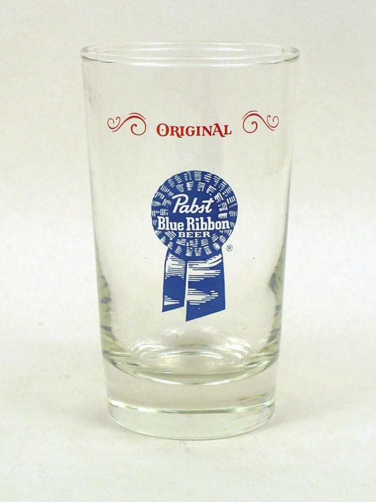 Item #86196 1962 Pabst Blue Ribbon Beer Straight Sided ACL Drinking Glass